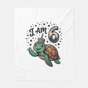 Schattige zeeschildpad 6e verjaardag vintage shirt fleece deken