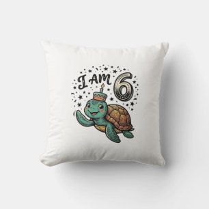 Schattige zeeschildpad 6e verjaardag vintage shirt kussen