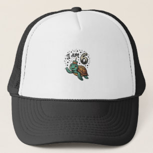 Schattige zeeschildpad 6e verjaardag vintage shirt trucker pet