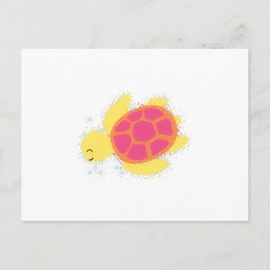 Schattige zeeschildpad briefkaart (Voorkant)