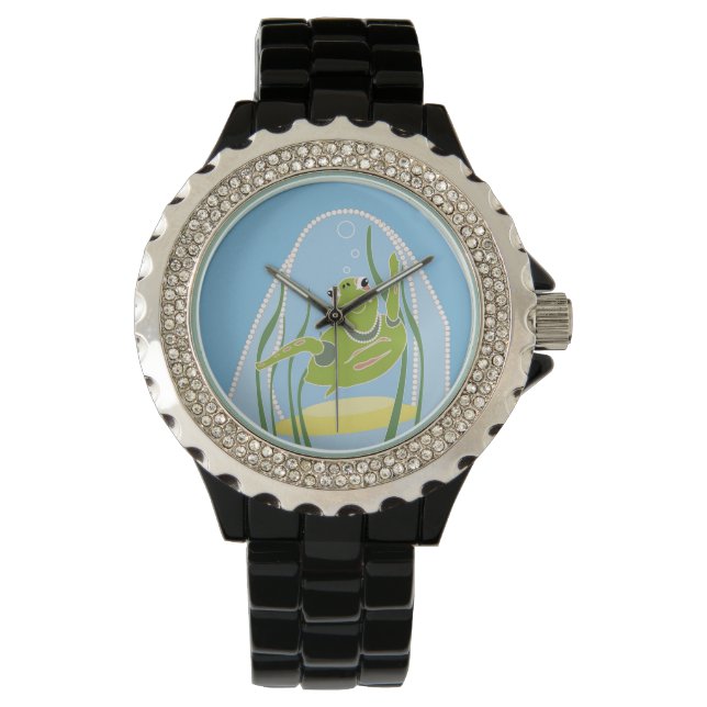 Schattige zeeschildpad horloge (Voorkant)