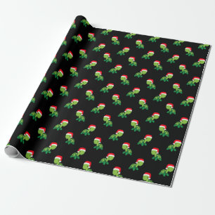 Schattige Zeeschildpad Kerstman Merry Christmas Cadeaupapier
