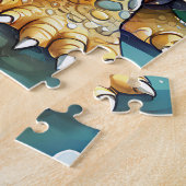 Schattige zeeschildpad onder de zee gepersonalisee legpuzzel (Zijkant)