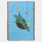 Schattige zeeschildpad onder zee kunst deken (Voorkant Verticaal)