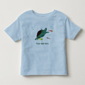 Schattige zeeschildpad onder zee kunst kinder shirts (Voorkant)