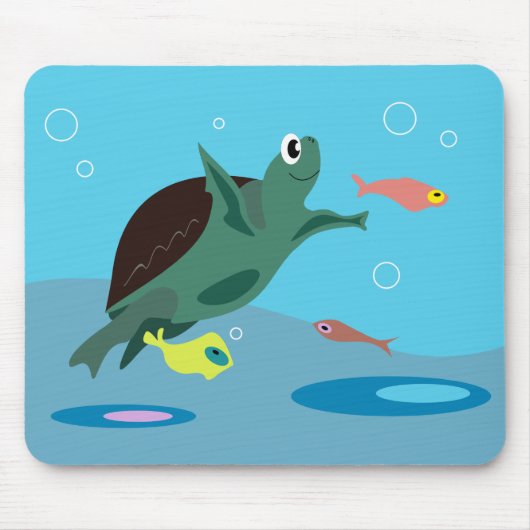 Schattige zeeschildpad onder zee kunst muismat (Voorkant)