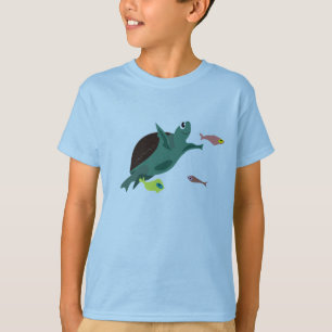 Schattige zeeschildpad onder zee kunst t-shirt
