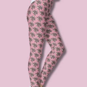 Schattige zeeschildpad roze leggings