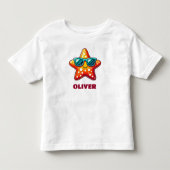 Schattige Zeester met Zonnebril Kinder Shirts (Voorkant)