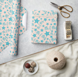 Schattige zeester zomerse bruidsdouche pastel cadeaupapier