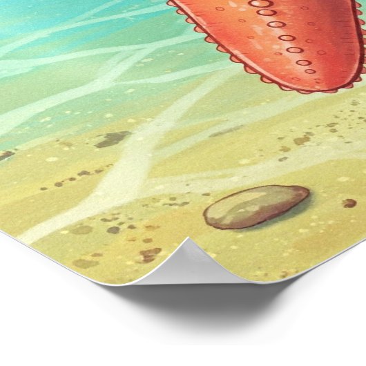 Schattige zeesterren Poster (Hoek)