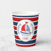 Schattige zeilboot thema papieren bekers (Achterkant)