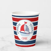 Schattige zeilboot thema papieren bekers (Voorkant)