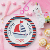 Schattige zeilboot thema papieren bordje (Feest)