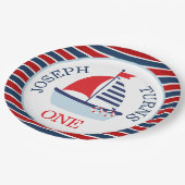 Schattige zeilboot thema papieren bordje (Gekanteld)