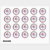 Schattige zeilboot thema ronde sticker (Vel)