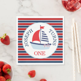 Schattige zeilboot thema servet