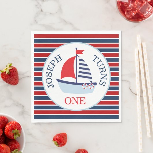 Schattige zeilboot thema servet (Insitu)