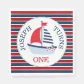 Schattige zeilboot thema servet (Voorkant)