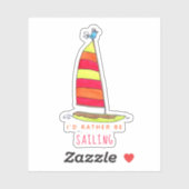Schattige Zeilboot Zomervogel Sticker (Vel)