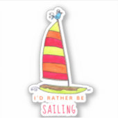 Schattige Zeilboot Zomervogel Sticker (Voorkant)