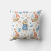 Schattige zeiler beer met zeilboten Sierkussen (Achterkant)