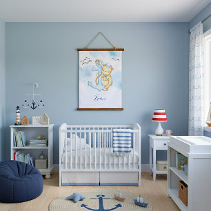 Schattige zeilerbeer baby   hangend wandkleed