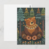 Schattige Zen-Beer in Bossen Wildlife Animal Natuu Briefkaart (Voorkant / Achterkant)