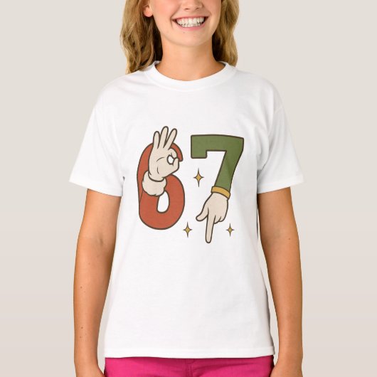 Schattige zes zeven 67 6 7 Kerstman Elf  T-shirt (Voorkant)