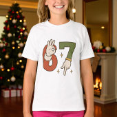 Schattige zes zeven 67 6 7 Kerstman Elf  T-shirt