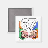 Schattige zes zeven 6 7 Meme Gen Alpha Jargon 6 7 Magneet (Voorkant / Achterkant)