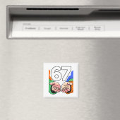 Schattige zes zeven 6 7 Meme Gen Alpha Jargon 6 7 Magneet (Insitu (Vaatwasser))
