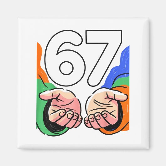 Schattige zes zeven 6 7 Meme Gen Alpha Jargon 6 7 Magneet (Voorkant)