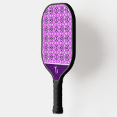 Schattige Zeshoek Paarse Patroon Pickleball Paddle (Links)