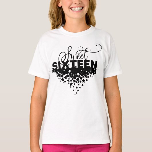 schattige zestienmeisjes Birthday T-shirt (Voorkant)