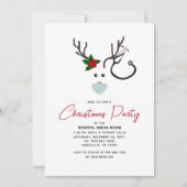 Schattige Ziekenhuis Kerstfeest Rode rendieren Kaart (Voorkant)