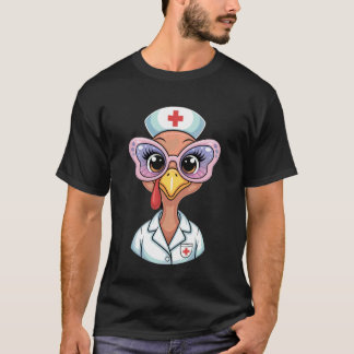 Schattige Ziekenverpleegster Kalkoen Gezicht Zonne T-shirt