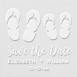 Schattige Zijn & Heren Flip Flops Trouwen Save the