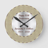 Schattige zilver en goud Jubileum Ronde Klok (Voorkant)