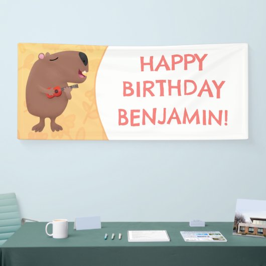 Schattige zingen Capybara gepersonaliseerde verjaa Spandoek (Beurs)