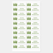 Schattige zingen okra plantaardige cartoon geperso labels (Vel)