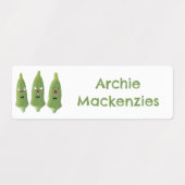 Schattige zingen okra plantaardige cartoon geperso labels (Design 2)