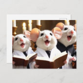 Schattige zingend muizenkoor briefkaart (Voorkant / Achterkant)