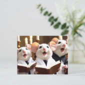 Schattige zingend muizenkoor briefkaart (Staand voorkant)