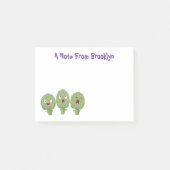 Schattige zingende artisjokken groente cartoon post-it® notes (Voorkant)