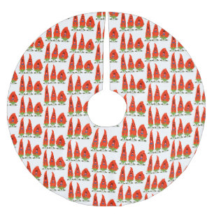Schattige zingende chilipepers cartoon illustratie kerstboom rok