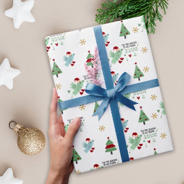 Schattige Zingende Vogel, Groen en Rood Go Vegan Cadeaupapier