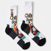 Schattige zitpanda | Levendige kunstdruk Sokken (Rechts)