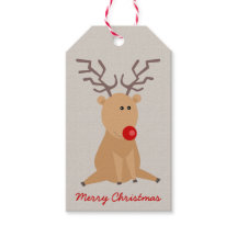 Schattige zittend rendier rustieke kerstcadeau Lab