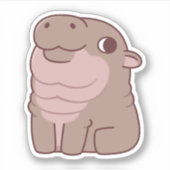 Schattige Zittende Dwergnijlpaard Sticker (Voorkant)